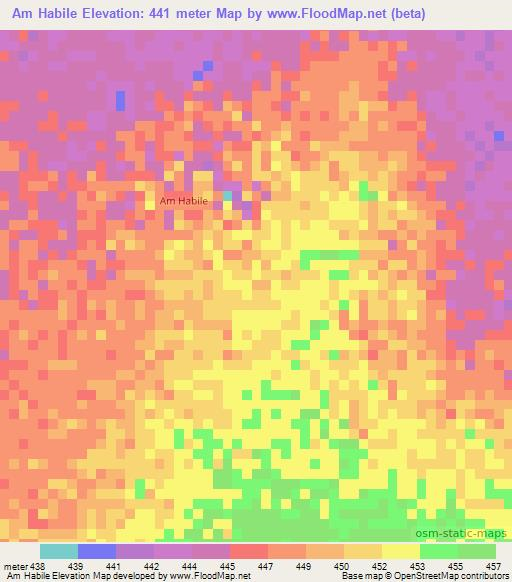 Am Habile,Chad Elevation Map