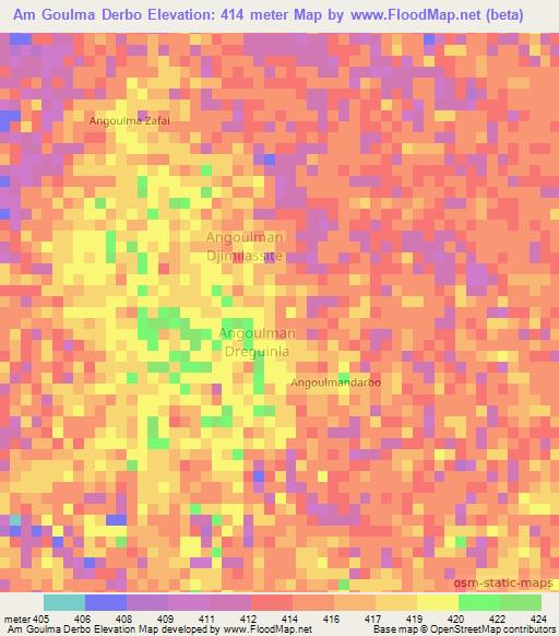 Am Goulma Derbo,Chad Elevation Map