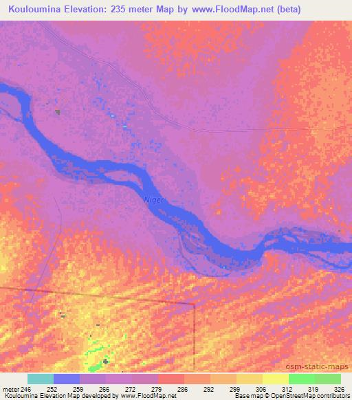 Kouloumina,Mali Elevation Map