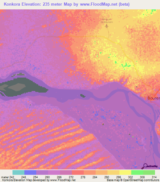 Konkora,Mali Elevation Map