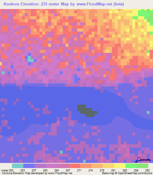 Konkora,Mali Elevation Map