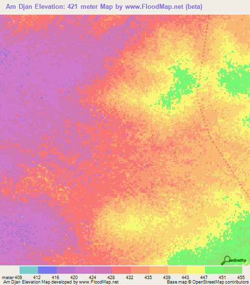 Am Djan,Chad Elevation Map