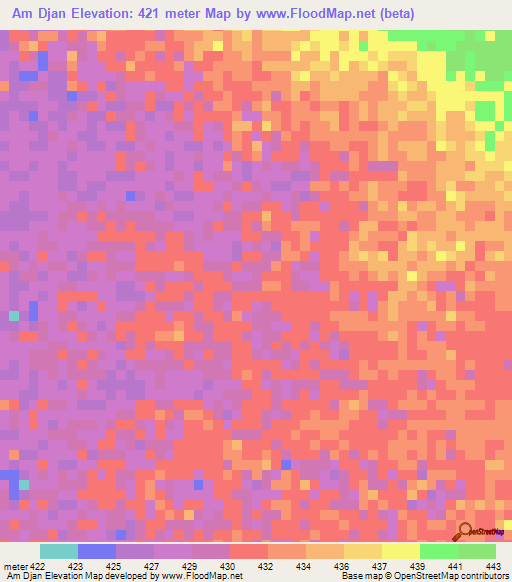 Am Djan,Chad Elevation Map