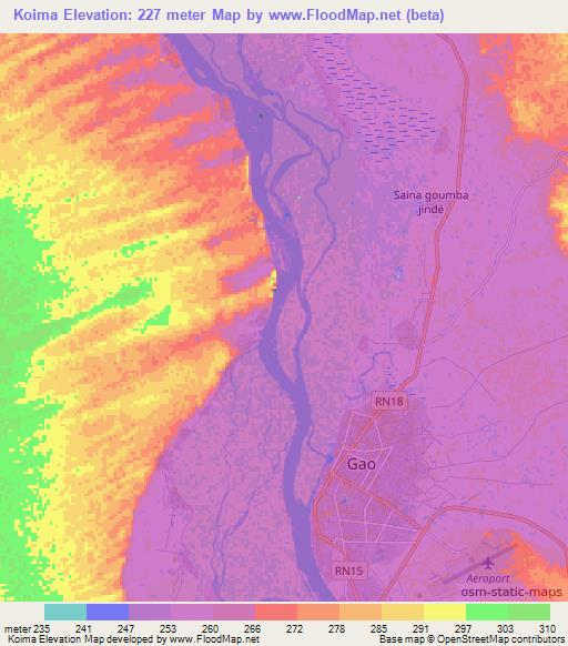 Koima,Mali Elevation Map