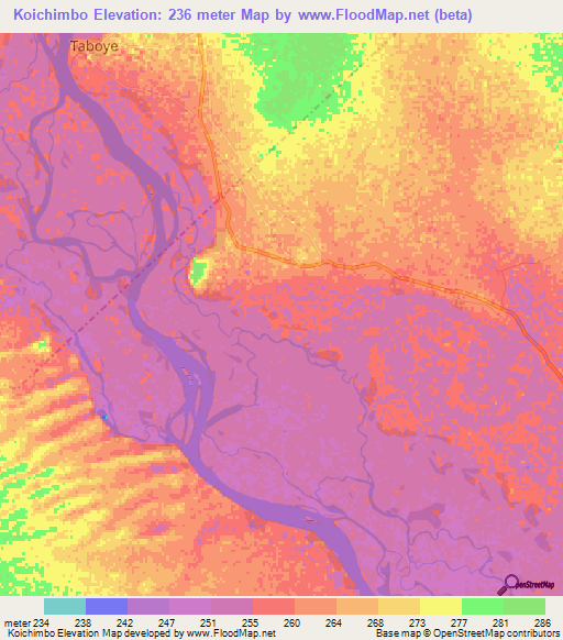 Koichimbo,Mali Elevation Map