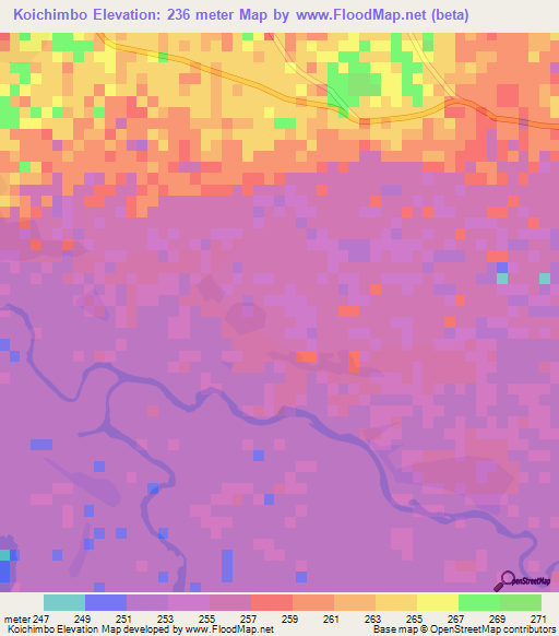 Koichimbo,Mali Elevation Map