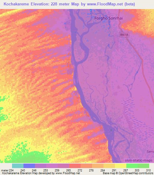 Kochakareme,Mali Elevation Map