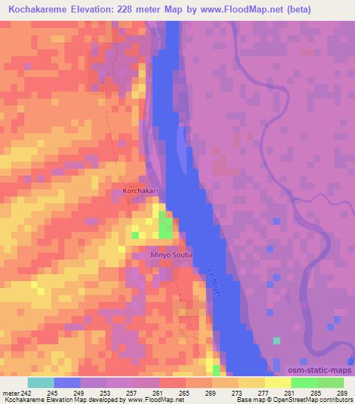 Kochakareme,Mali Elevation Map