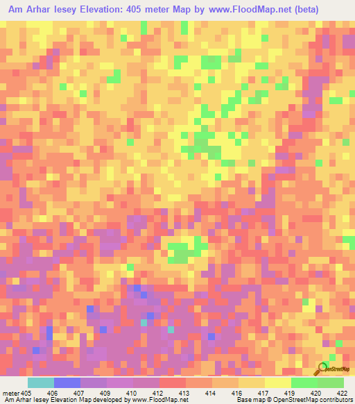 Am Arhar Iesey,Chad Elevation Map