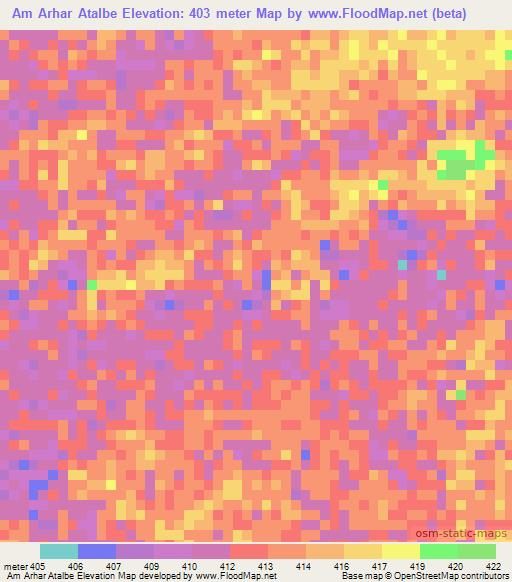 Am Arhar Atalbe,Chad Elevation Map