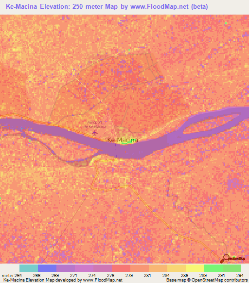 Ke-Macina,Mali Elevation Map
