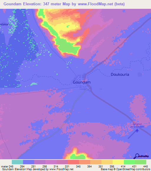 Goundam,Mali Elevation Map