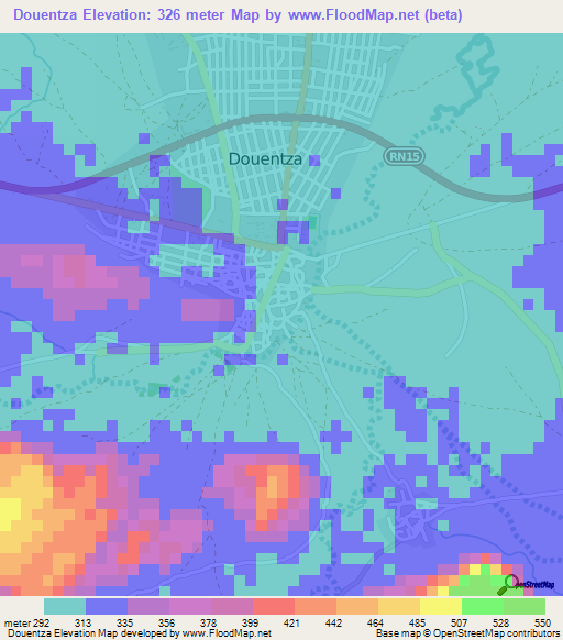 Douentza,Mali Elevation Map