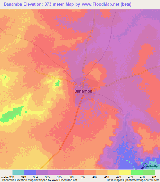 Banamba,Mali Elevation Map