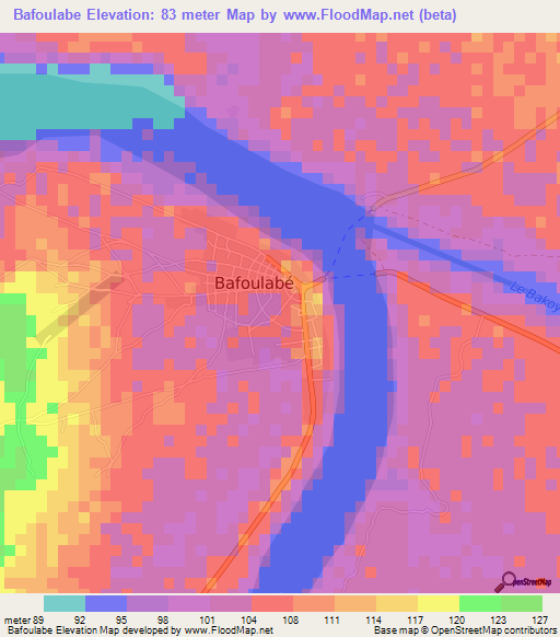 Bafoulabe,Mali Elevation Map