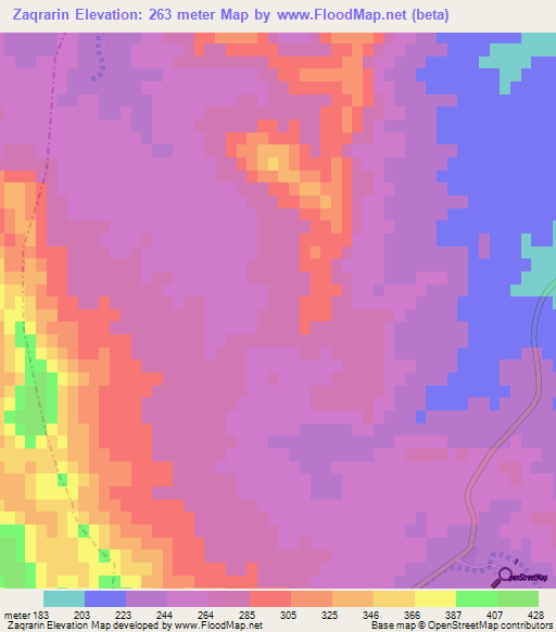 Zaqrarin,Tunisia Elevation Map