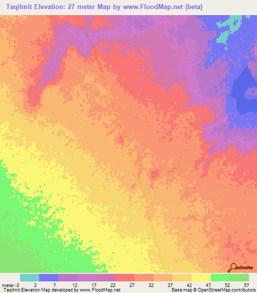 Taqilmit,Tunisia Elevation Map