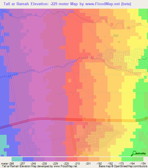 Tall ar Ramah,Jordan Elevation Map