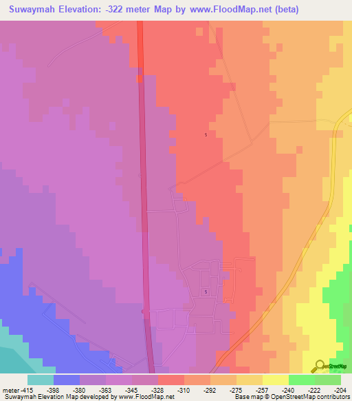 Suwaymah,Jordan Elevation Map