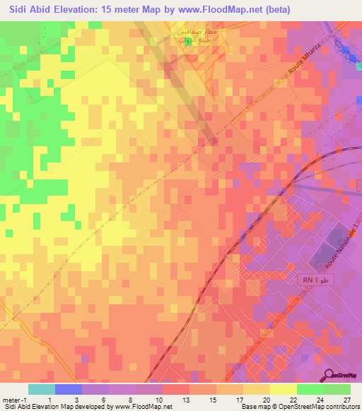 Sidi Abid,Tunisia Elevation Map