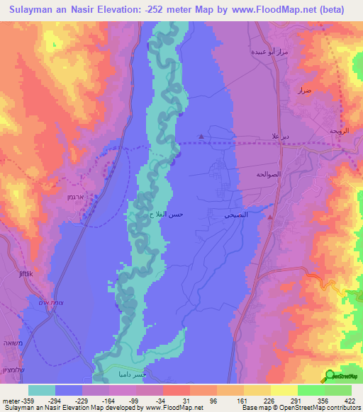 Sulayman an Nasir,Jordan Elevation Map
