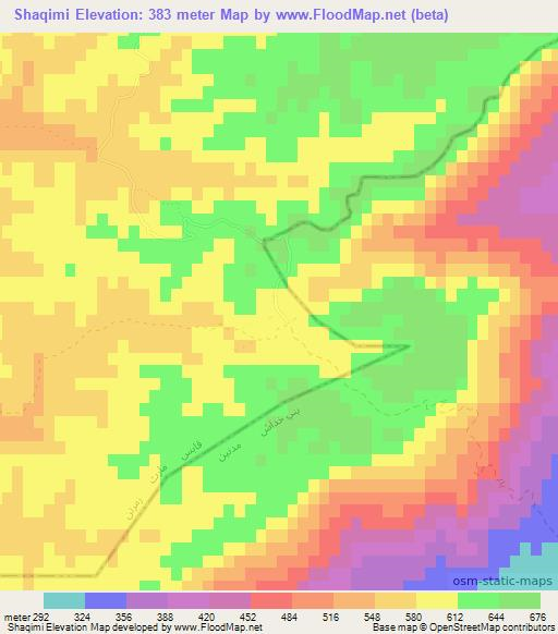 Shaqimi,Tunisia Elevation Map