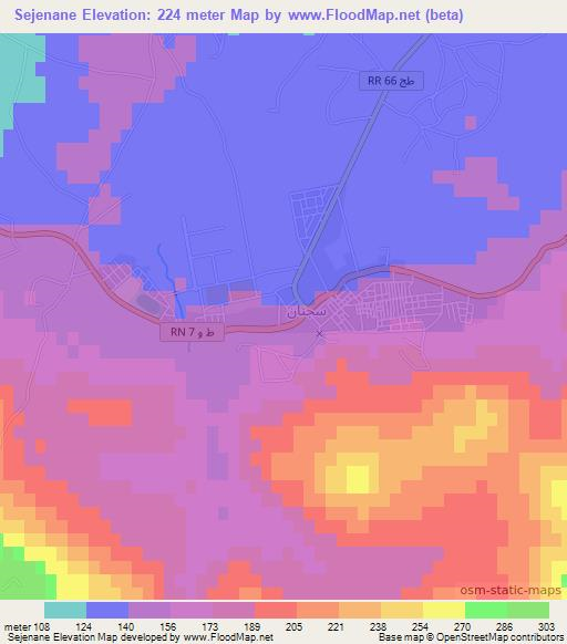 Sejenane,Tunisia Elevation Map