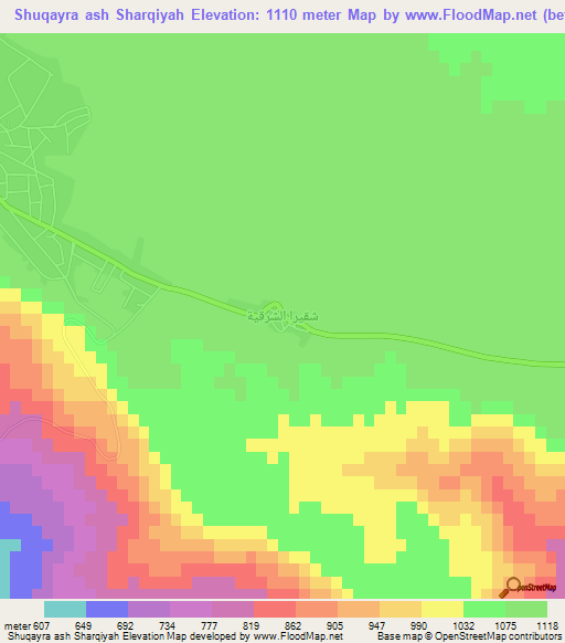 Shuqayra ash Sharqiyah,Jordan Elevation Map