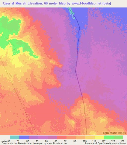 Qasr al Murrah,Tunisia Elevation Map