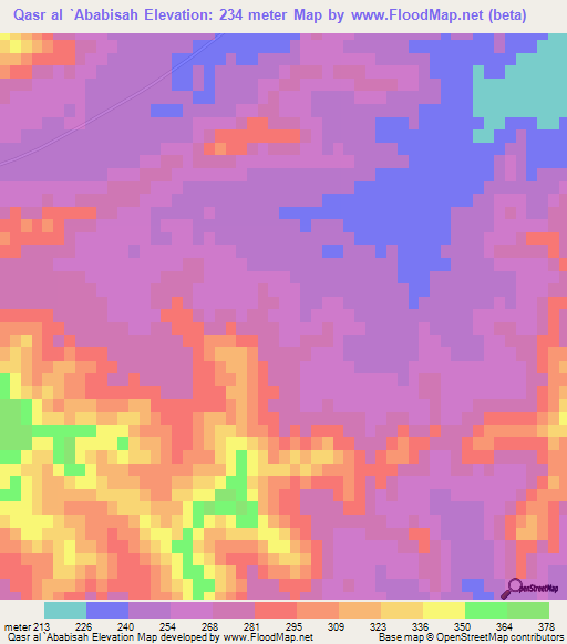 Qasr al `Ababisah,Tunisia Elevation Map
