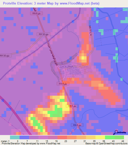 Protville,Tunisia Elevation Map