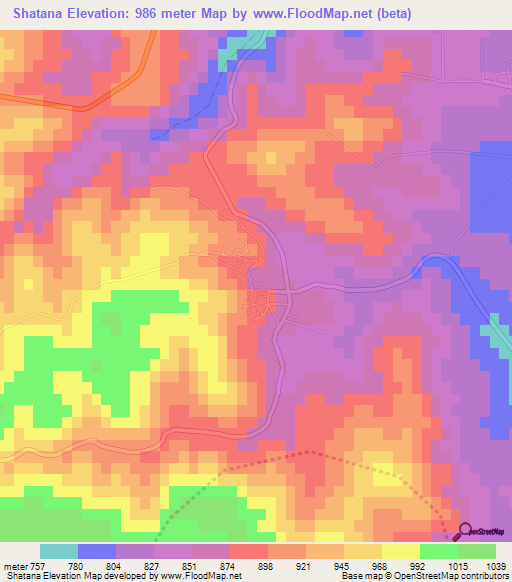 Shatana,Jordan Elevation Map