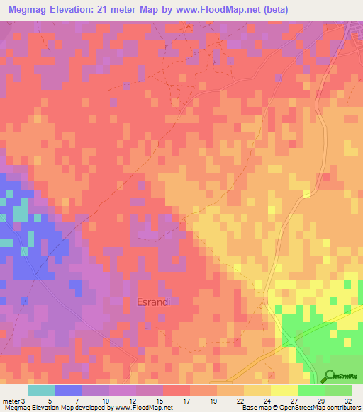 Megmag,Tunisia Elevation Map