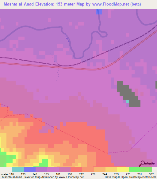 Mashta al Anad,Tunisia Elevation Map
