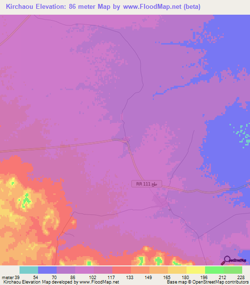 Kirchaou,Tunisia Elevation Map