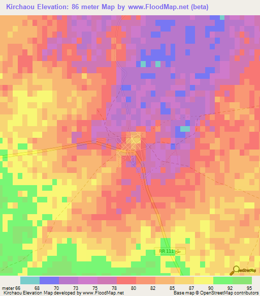 Kirchaou,Tunisia Elevation Map