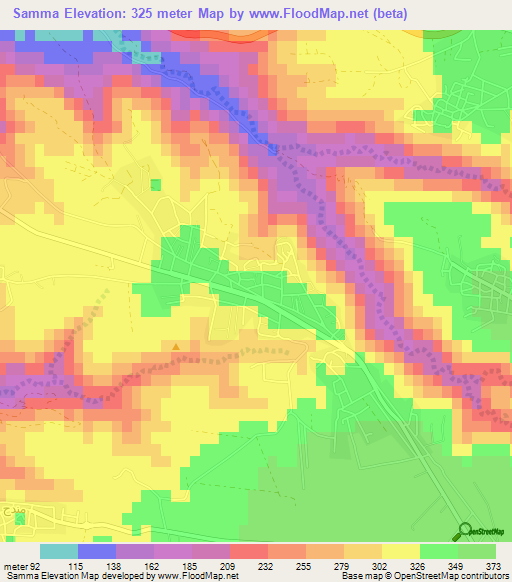 Samma,Jordan Elevation Map