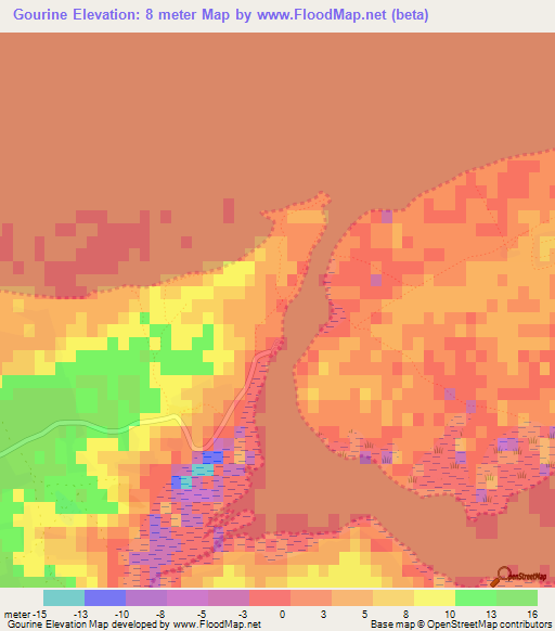 Gourine,Tunisia Elevation Map