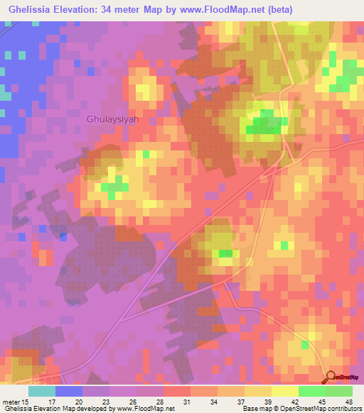 Ghelissia,Tunisia Elevation Map