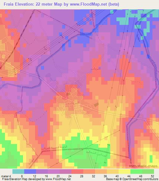 Fraia,Tunisia Elevation Map