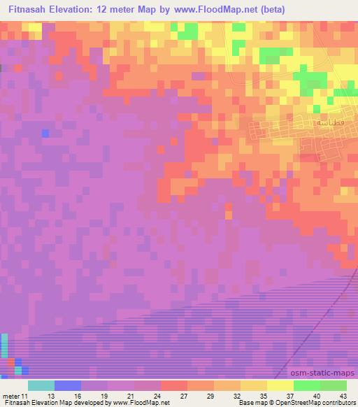 Fitnasah,Tunisia Elevation Map