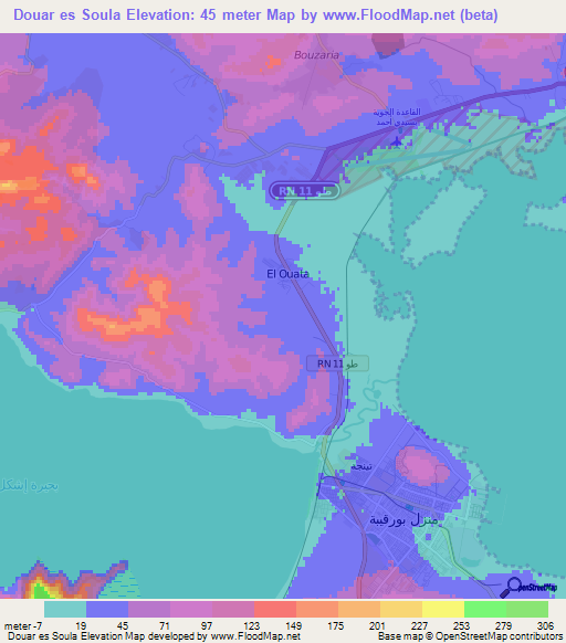 Douar es Soula,Tunisia Elevation Map