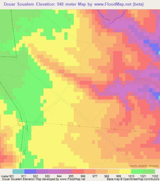 Douar Soualem,Tunisia Elevation Map