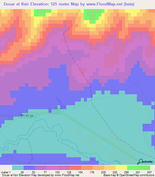 Douar el Ksir,Tunisia Elevation Map