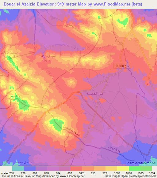 Douar el Azaizia,Tunisia Elevation Map