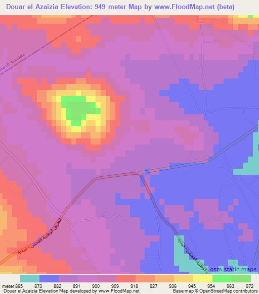 Douar el Azaizia,Tunisia Elevation Map