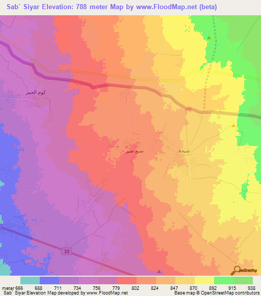 Sab` Siyar,Jordan Elevation Map