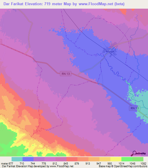 Dar Farikat,Tunisia Elevation Map