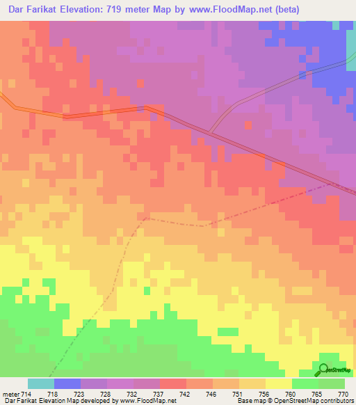 Dar Farikat,Tunisia Elevation Map