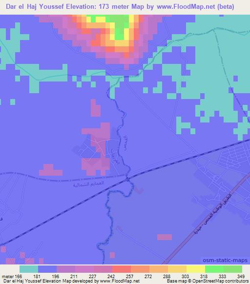Dar el Haj Youssef,Tunisia Elevation Map